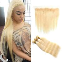 Buy cheap 613# Blonde Color Double Weft Malaysian Human Hair Wave For White Women product