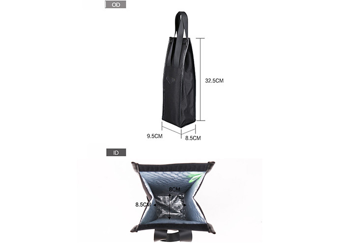 Vegan Leather Black Wine Cooler Bags For Gift Champagne Cooler Bag OEM