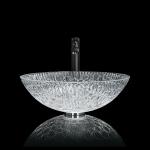 Round Hotel Crystal Wash Basins 130mm Artistic Glass Vessel Sink Bowl For Home