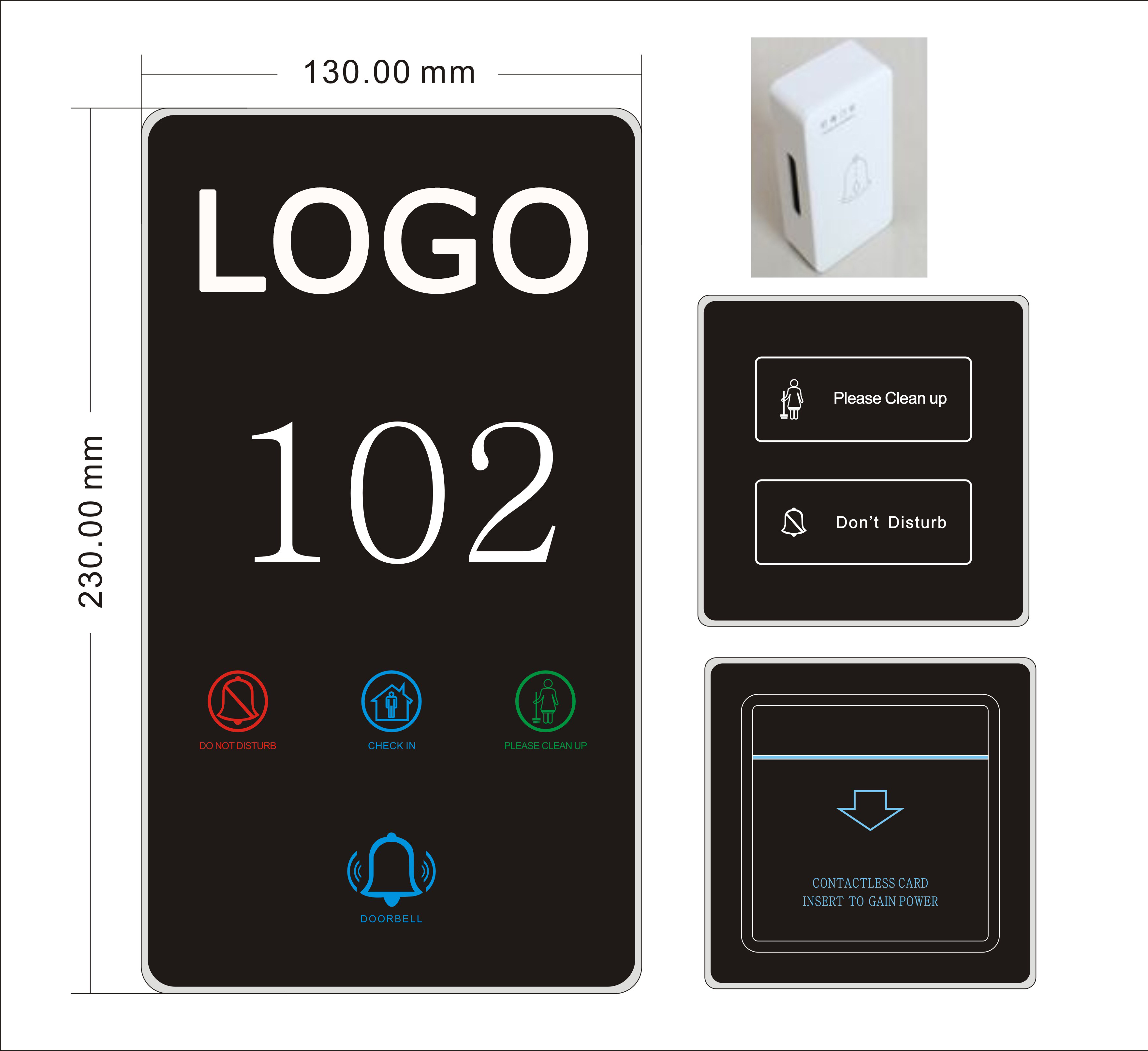 Customized Hotel Doorplate Switch With DND Switch Light Touch Switch For Hotels