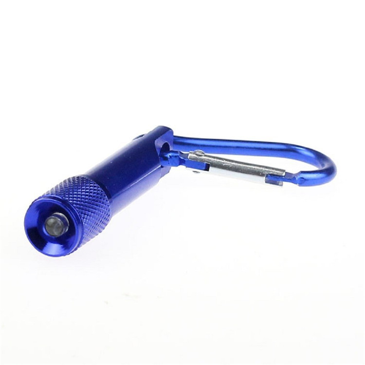 Cell Botton LED Emergency Flashlight Metal Material With Hiking Hook Key Chain