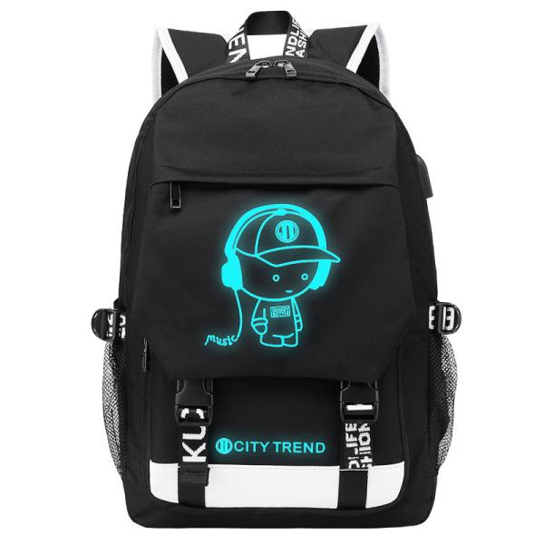 Buy cheap Factory wholesale custom fluorescent logo boys waterproof bookbag durable luminous student school bags backpack for men from wholesalers
