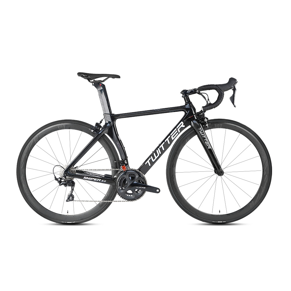 Anti Skid Carbon Fiber Road Bike , Red Carbon Race Bike Flat Welding Technology