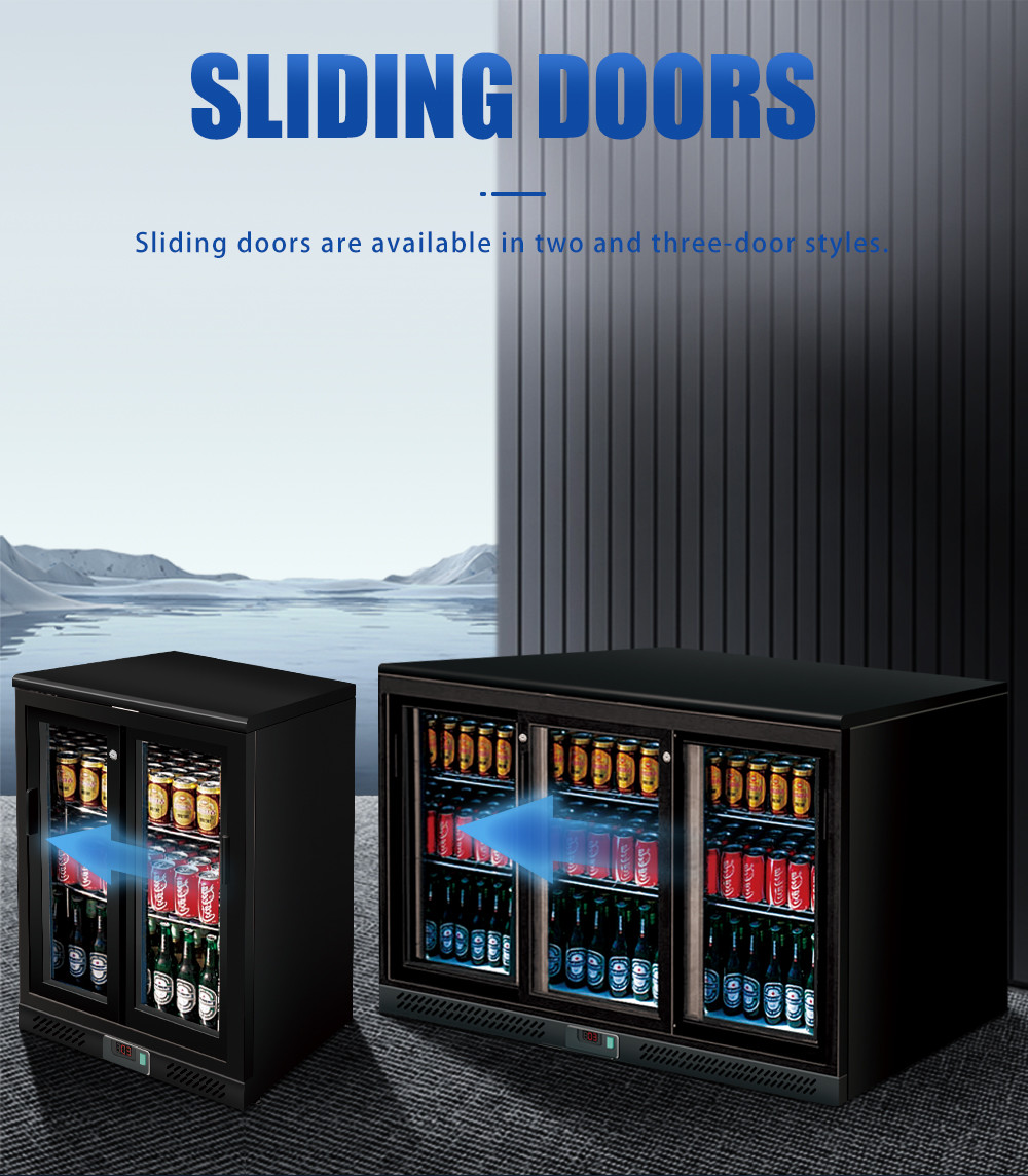 Double Layer Backbar Cooler Wire Tube Condenser Glass Display Fridge