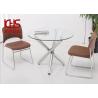 Buy cheap ODM Nordic Modern Kitchen Dining Tables Metal Leg Round Glass Dining Table from wholesalers