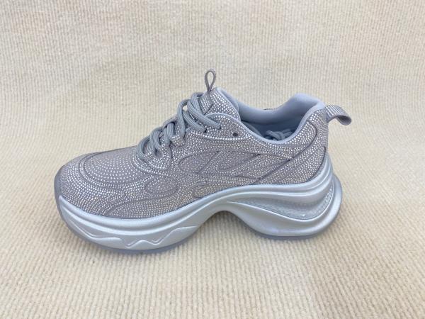 Buy cheap Women fashion sport shoes with bling rhinestone breathable upper grey black from wholesalers