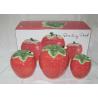 Buy cheap Strawberry Shaped Sealed Ceramic Kitchen Canisters 3 Set Hand Painted from wholesalers