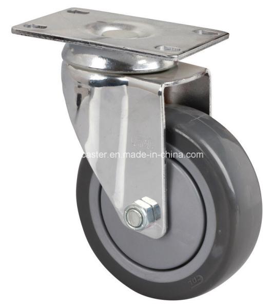 Buy cheap 5714-77 Edl Chrome 4" 130kg Plate Swivel PU Caster for Industrial Vehicles and Equipment from wholesalers