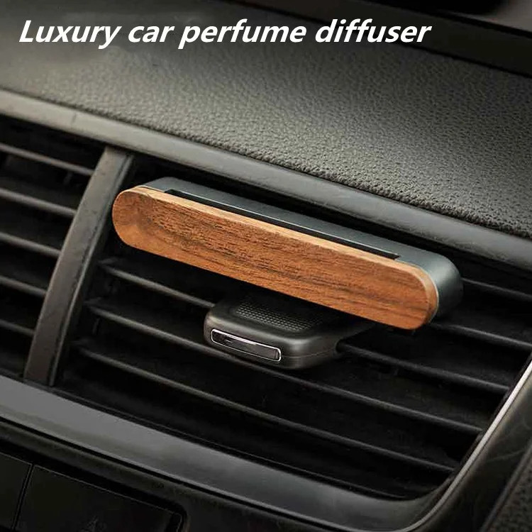 Custom Logo Car Aroma Diffuser Lasting Fragrance Natural Wood Car Vent Air Freshener