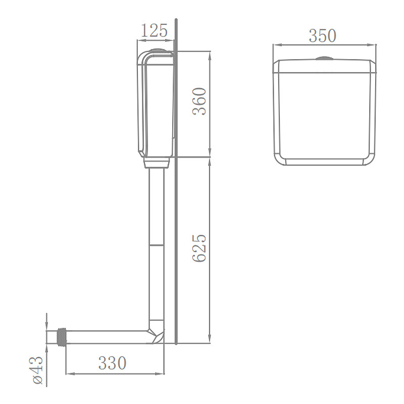 AFS85009 Dual Flush Toilet Water Tank Dual Top Button PVC Material