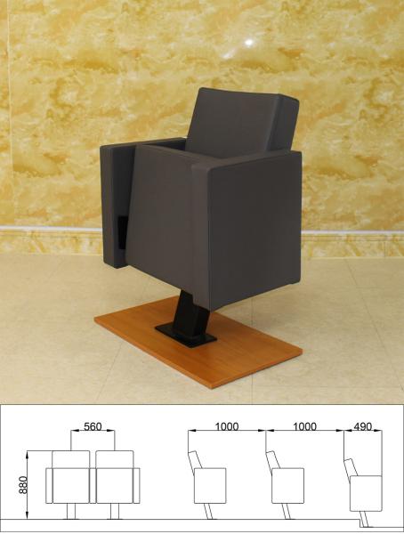 Buy cheap Collapsible Black Folding Cinema Seats Movie Chairs With Aluminum Leg High Density from wholesalers