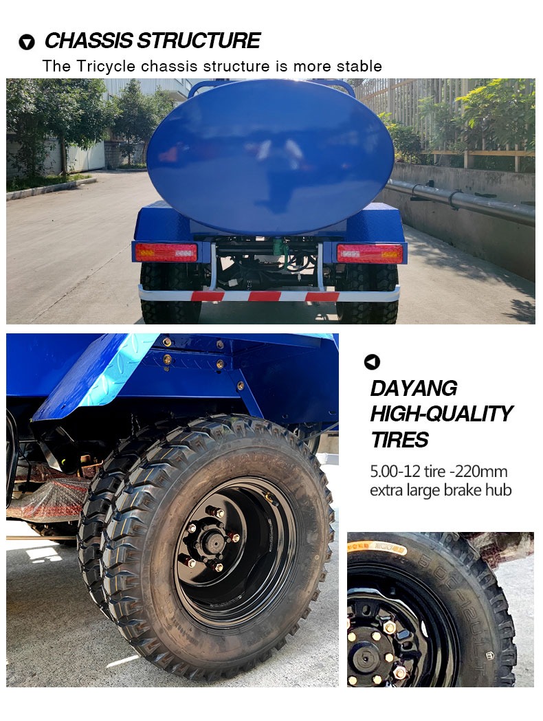 50*100 Chassis Tricycle Cargo Tanker for Farm and Cargo Transportation in South Africa