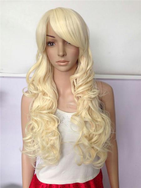 Buy cheap Natural Curly Long Synthetic Wigs Heat Resistant Fiber Tangle Free from wholesalers