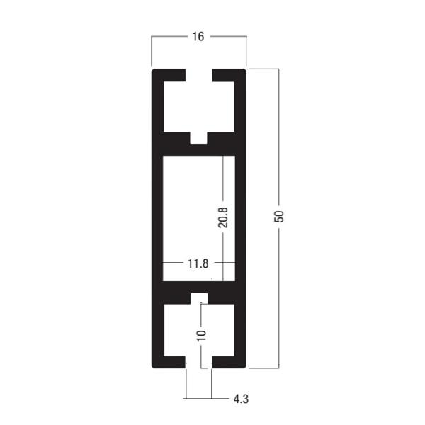 Buy cheap Z402 50x16MM Beam Extrusion,Aluminum 2 way system,Aluminum equipmen suit for tension lock from wholesalers