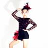 Buy cheap Adult Jazz Costumes Sequined Lace Long Sleeve Leotard Shorts With Side Suttles from wholesalers