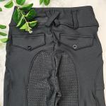Pocket Horse Riding Pants Black High Stretch Silicone Grip Kids Equestrian