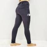 Grey Equestrian Horse Riding Pants Leggings Full Seat Silicone