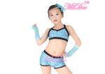 2 Pieces Hip Hop Dance Costumes Sequins Crop Top Short Gyms Cloth For Girls