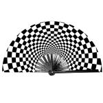 Women Men Bamboo And Nylon Cloth Folding Hand Fan Festival For Party