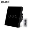Buy cheap Type 86 Wireless Remote Switch 433RF 3gang European Standard Remote Lamp Tempered Glass Panel Switch from wholesalers