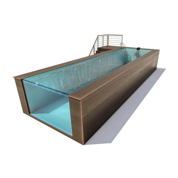 Buy cheap 2080 Above Ground Clear Acrylic Glass Fiberglass Swimming Pool with Easy Installation from wholesalers