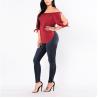 Buy cheap Long Sleeve Lady Woman Casual Latest Fashion Off Shoulder Blouse Tops Designs from wholesalers