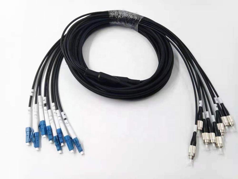 Armored Fiber Optic Patch Cord Double Sheath 2/4/8/12/24 Fiber Breakout Cables