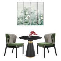 Buy cheap Restaurant / Apartment Round Coffee Table With Marble Top And Metal Base product