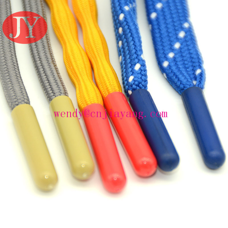 Jiayanag aglet plastic tipping blue color ABS plastic tipping black color plastic shoelace tippin Drawcord end cap tips