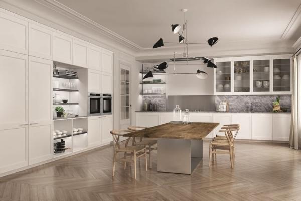 Buy cheap Custom Classic White Lacquered Aluminium Waterproof Residential Kitchen Cabinets For Indoor from wholesalers