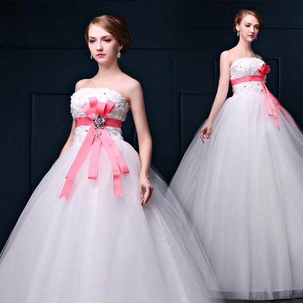 Buy cheap Pink High Waist Lace Straps Rose Butterfly Sashes Wedding Dress Wholesale Wedding Dress from wholesalers