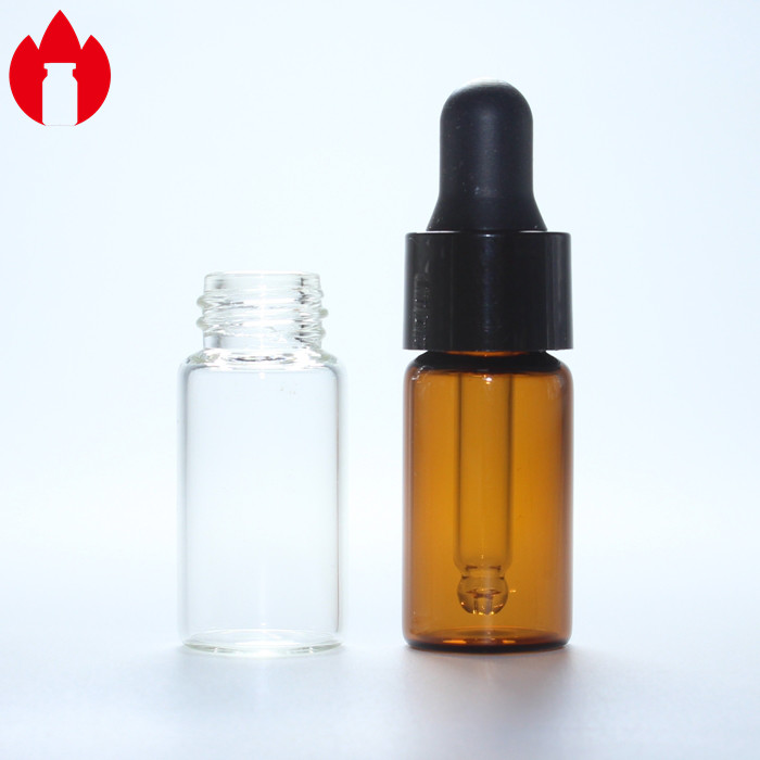 3ml Clear Or Amber Screw Glass Vial With Dropper Cap