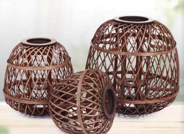 Hot Sale Led Lantern Indoor And Outdoor Decoration Natural Handmade Rattan Weave