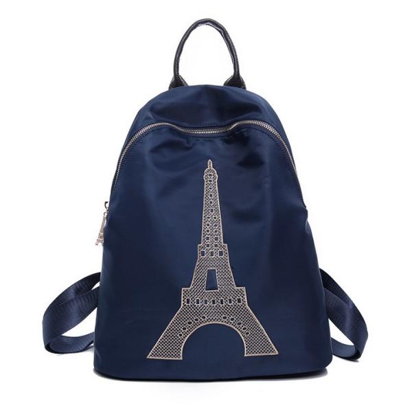 Buy cheap Eiffel Tower handbag new shoulder bag fashion in Europe and America Fan waterproof nylon backpack schoolbag tide female from wholesalers