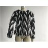 Buy cheap Black / White Short Ladies Faux Fur Coats Round Neckline With 3/4 Sleeve TWS014553 from wholesalers