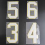 Two Tone Heat Transfer Letters And Numbers Iron On Sports Numbers For Shorts
