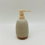 Beige Vertical Stripe Polyresin Bathroom Accessories Round Bathroom Tumbler