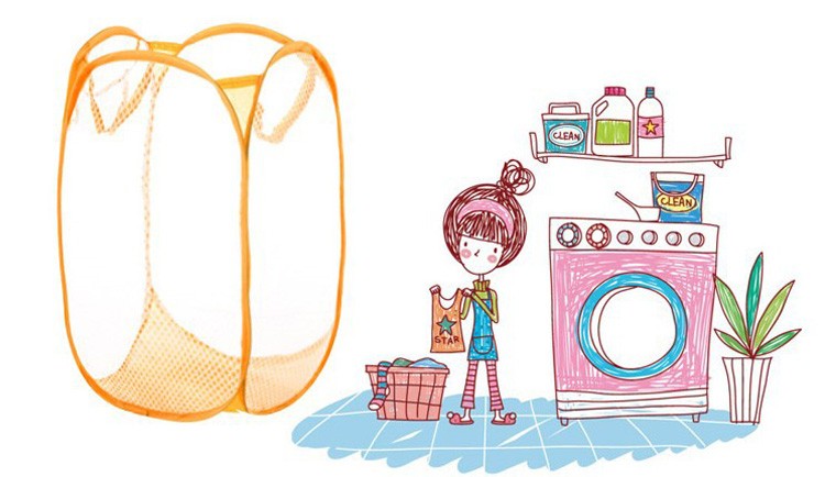 Bulk Collapsible PP Plastic Laundry Basket Mesh Laundry Bag