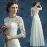 Buy cheap White Short Sleeves Boat Shoulder Neck Lace Elegant Evening Dresses TSJY072 from wholesalers