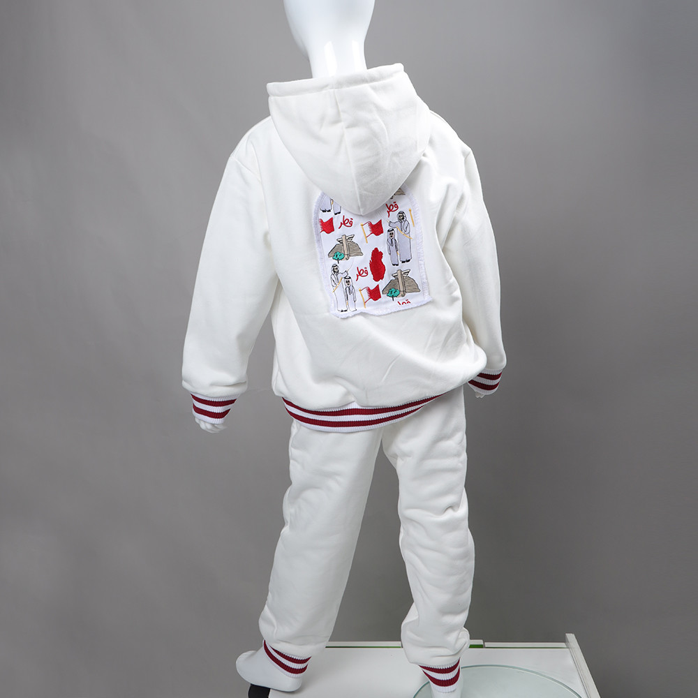 280gsm Pullover Sweat Shirt Top And Pant Fleece Fabric With Embroidery Patch On The Back