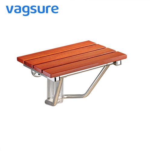 Buy cheap Brown Non Barrier Wall Mounted Shower Seat With Solid Wood / Stainless Steel Material from wholesalers