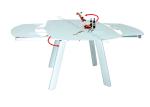 Buy cheap Super White Tempered Glass Dining Table , Horsebelly Extension Dining Table from wholesalers