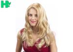 22" Heat Resistant Fiber Hair Long Curly Hair Wigs Blonde Color For Office Lady