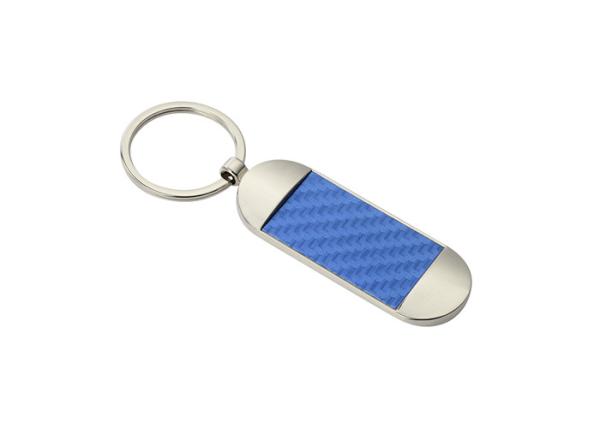 Buy cheap Ellipse Texture PU Leather Key Chains Holder Blue Souvenir Promotion from wholesalers