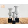 Buy cheap Decorative Frosted White Fiberglass Pot Planter With Frosted Black Base from wholesalers