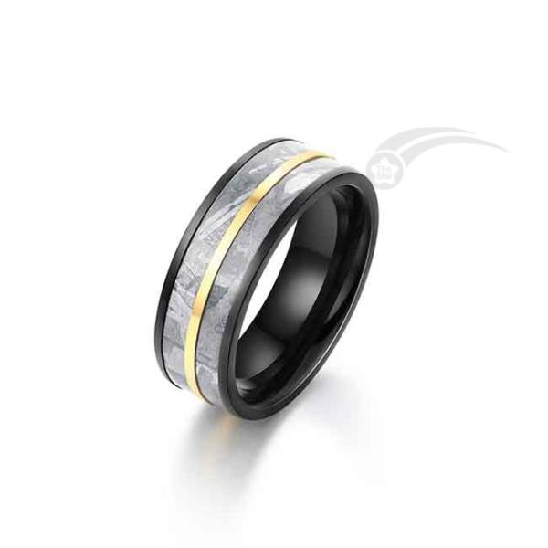 Buy cheap WEDDING BAND METEORITE RING 8MM TWO ROWS IN 2 TONE MUONIONALUSTA from wholesalers