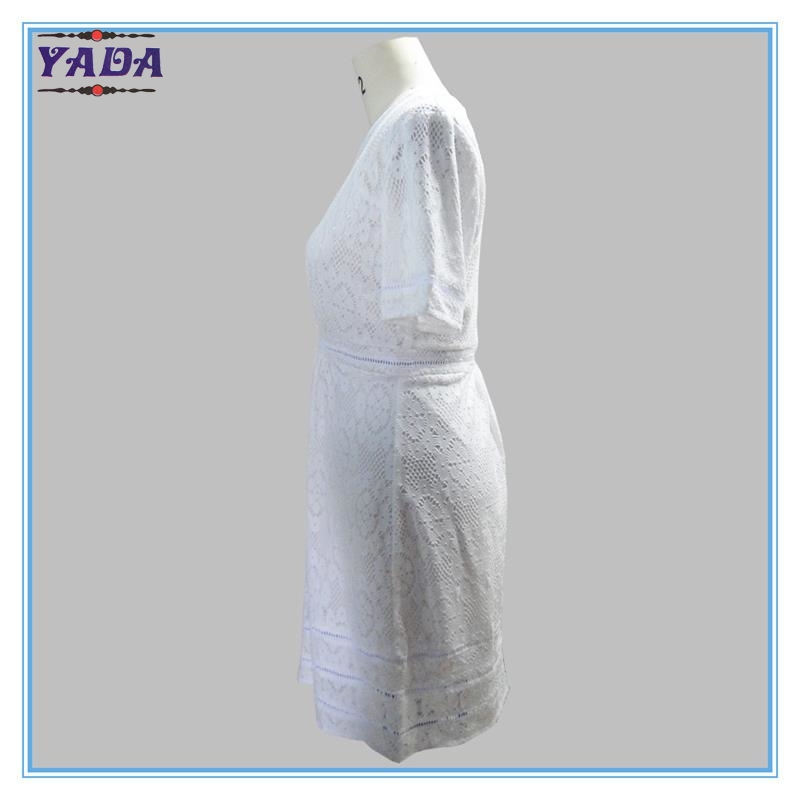 Fashion lace kate middleton wrap shirt dress plus size for women elegant