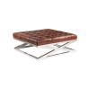 Buy cheap Living Furniture X Cross Leather Tufted Buttons Bench Vintage Leather Stool from wholesalers