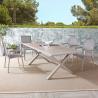 Buy cheap Outdoor Metal Patio Garden Dining Table Set With 3m Wood Table And Balcony Lounge Chairs from wholesalers