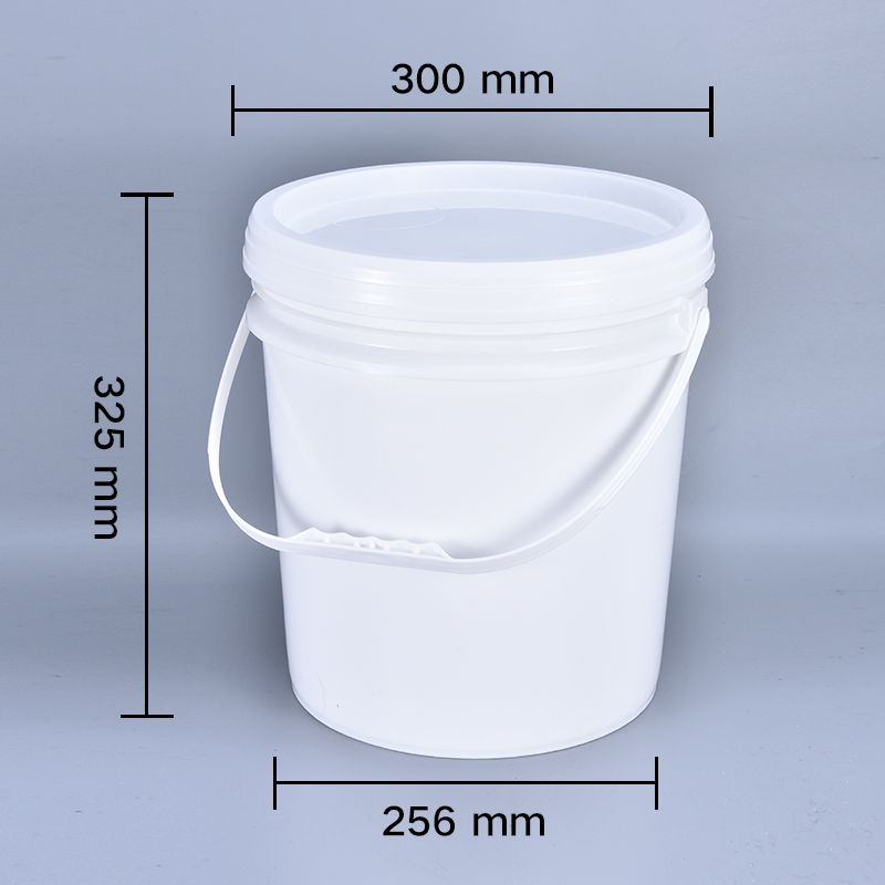 Food Grade Container 16L PP White Plastic Round Bucket with Customized Printing